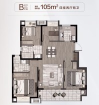 中锐星棠府B户型105㎡