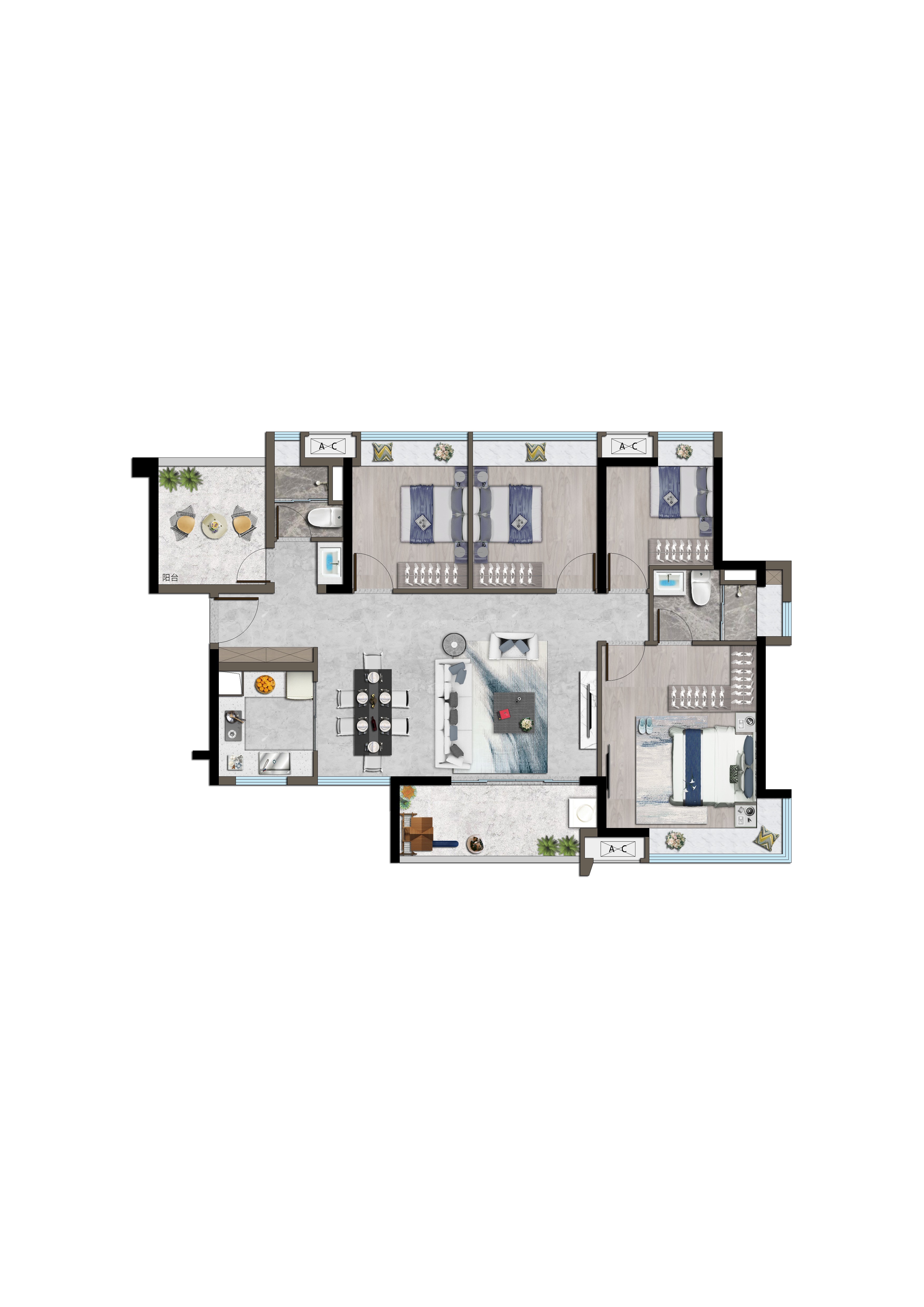 佛山广佛保利城3室2厅2卫户型图-佛山楼盘网