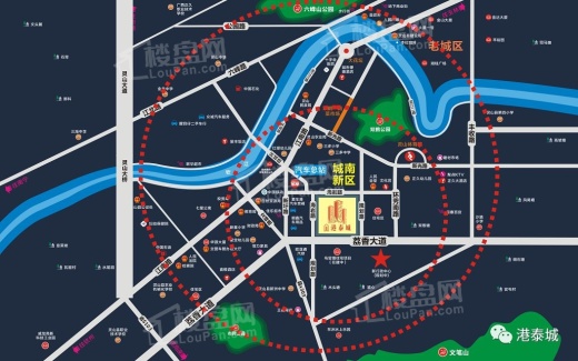 港泰城位置图