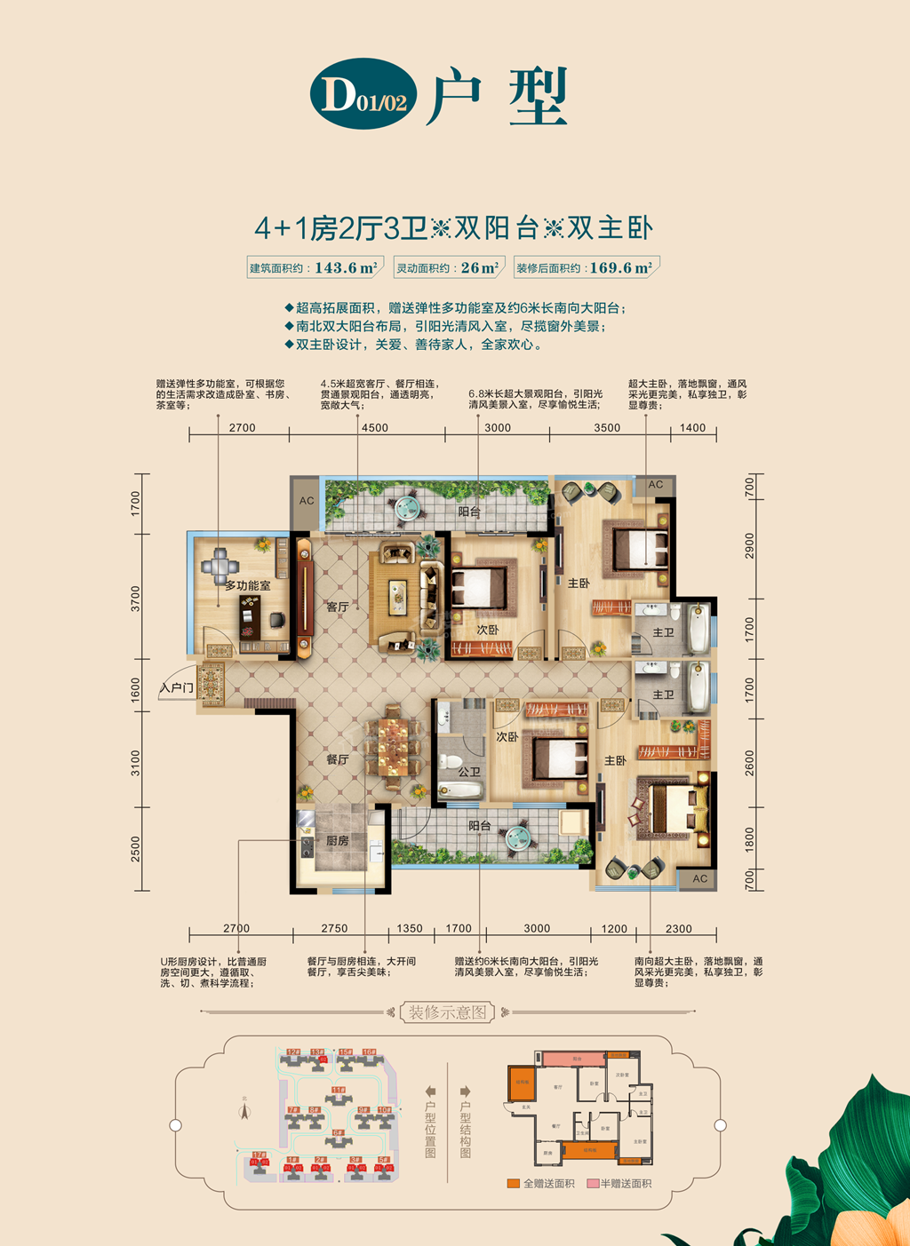 钦州港泰城4室2厅2卫户型图-钦州楼盘网