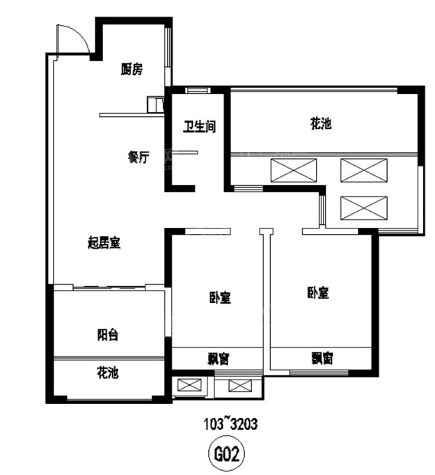 句容御东国际4室2厅2卫户型图-句容楼盘网