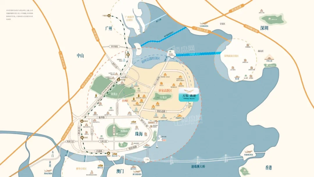 天恒湾景位置图
