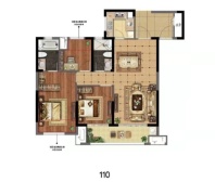 建湖天铂110㎡ 3室2厅2卫1厨