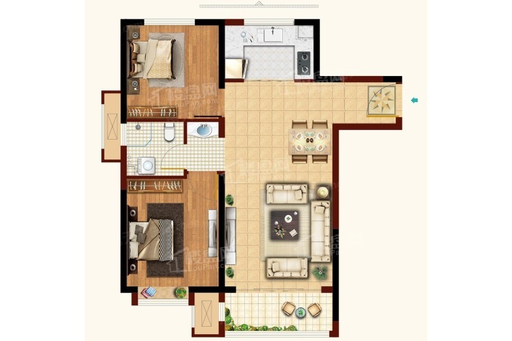 天津天安珑园4室2厅3卫户型图-天津楼盘网