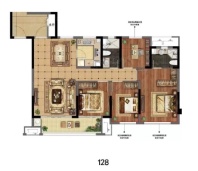 建湖天铂128㎡ 4室2厅2卫1厨