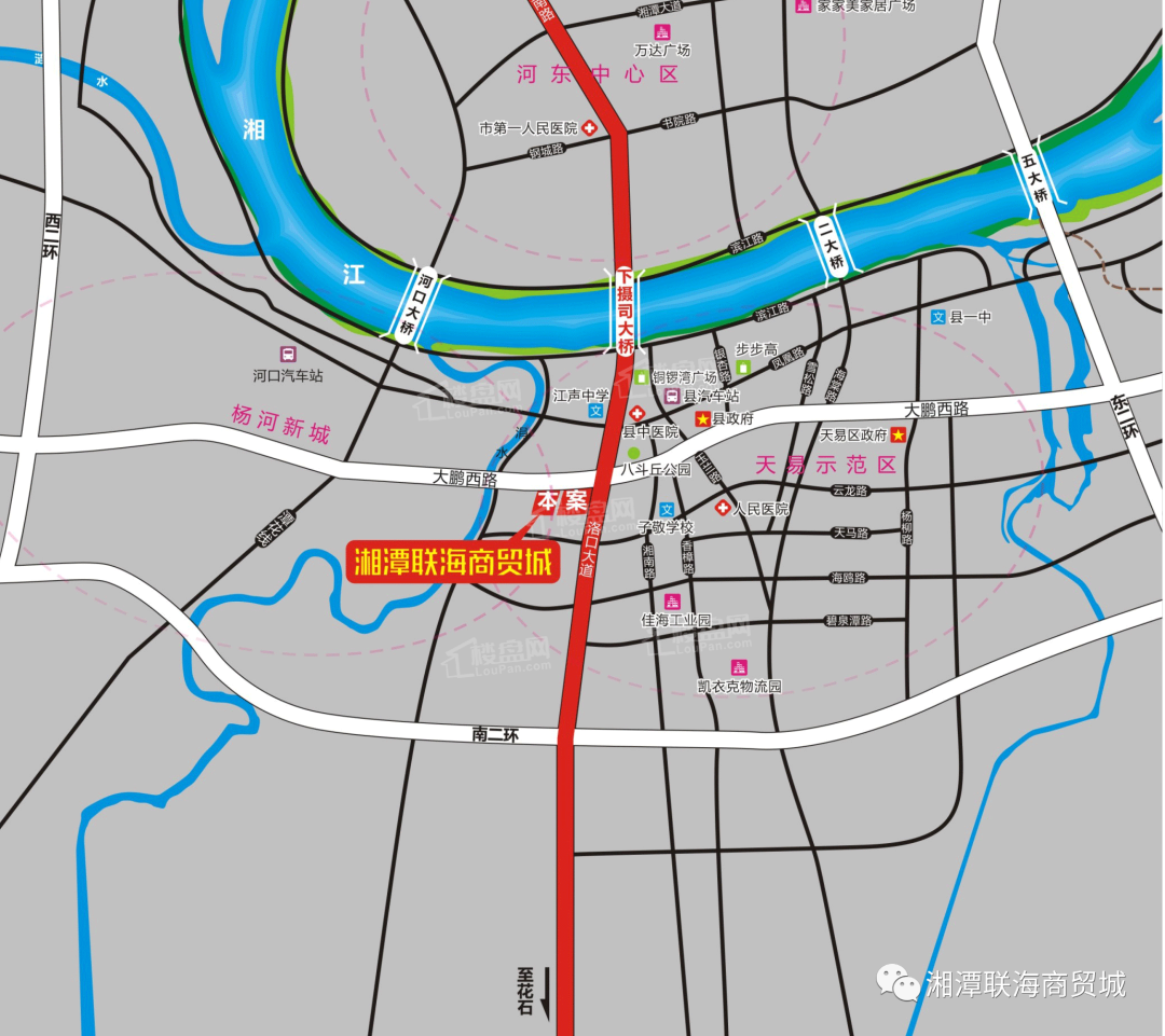 湘潭联海商贸城区位交通图