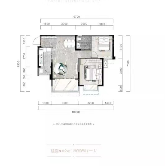 乐山阳光天樾国际城4室2厅2卫户型图-乐山楼盘网