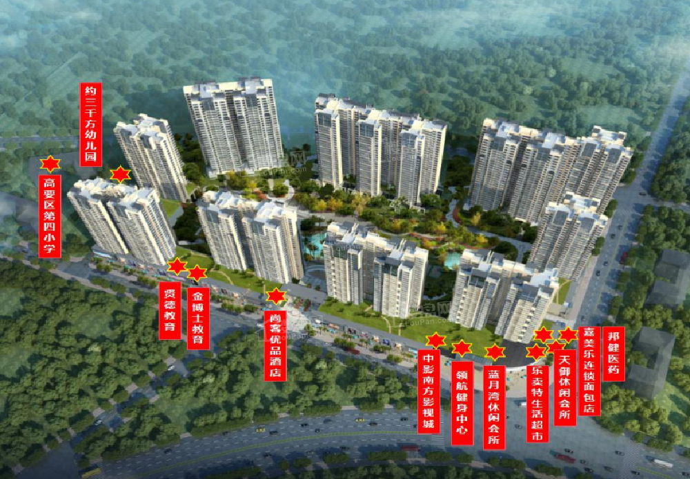 景峰家园位于肇庆市高要区,近高要中心区,前拥市政公园,背靠将军岭