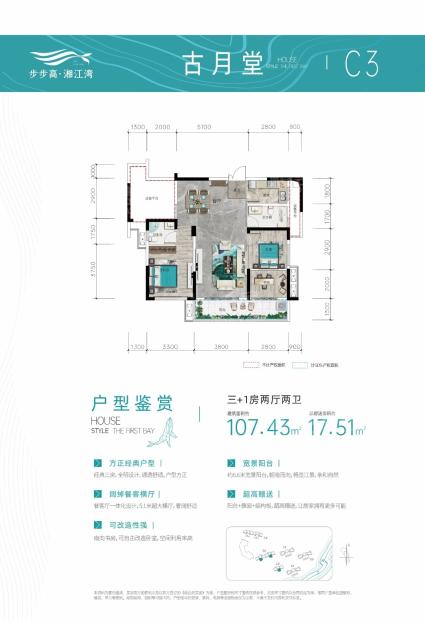 湘江湾山水城C3户型图