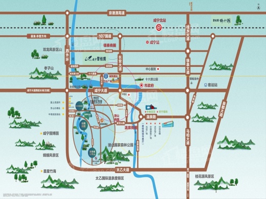 碧桂园咸宁温泉旅游城·春江月位置图