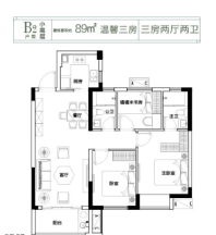 小高层B2户型-89-322