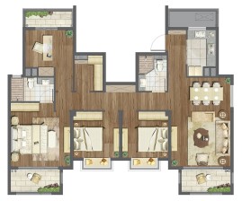 固城湖金茂逸墅中叠户型约149㎡