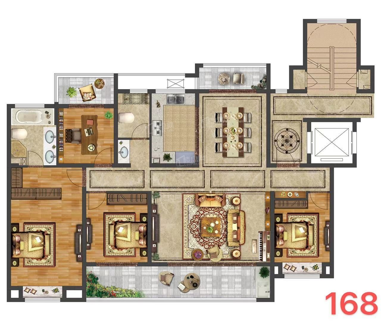 泰州金通丹桂园4室2厅2卫户型图-泰州楼盘网