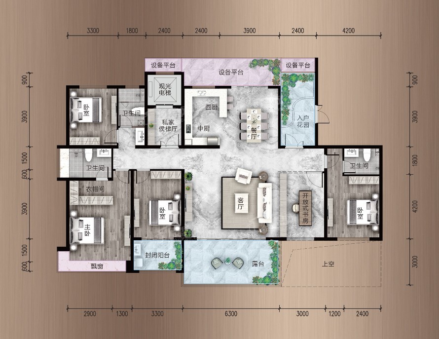 运城建投博府3室2厅2卫户型图-运城楼盘网