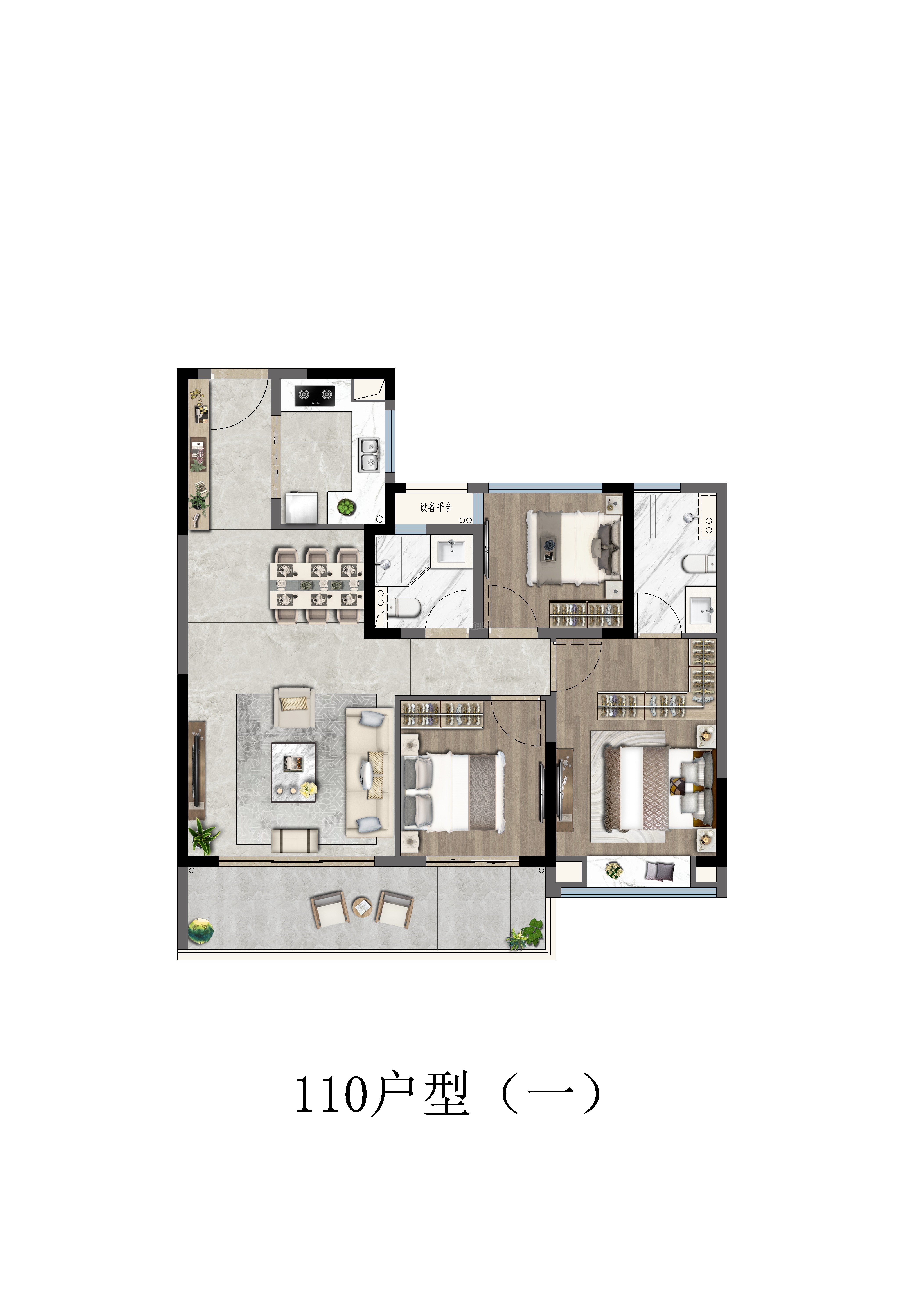 泰州金通绿城春晓江南3室2厅1卫户型图-泰州楼盘网