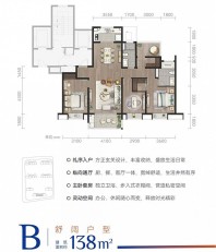 万科都荟启境建面约138㎡户型图