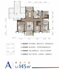 万科都荟启境建面约143㎡户型图