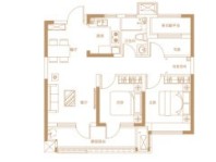 3室2厅1卫1厨， 建面89.00平米