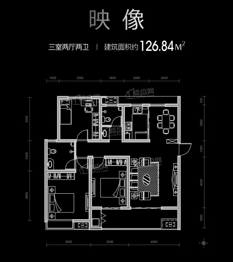 运城国科正通芳草地3室2厅1卫户型图-运城楼盘网