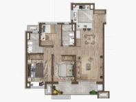 3室2厅2卫1厨， 建面119.00平米