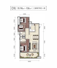 D1-96-106三室两厅两卫