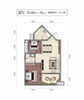 B7-69-76两室两厅一卫