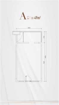 A户型 1房 49㎡