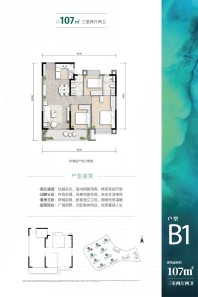 3室2厅2卫1厨约107平