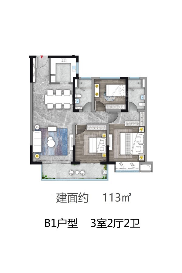 新希望锦麟峯荟B1户型