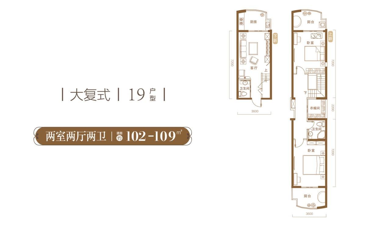 102-109平米「两室两厅两卫」