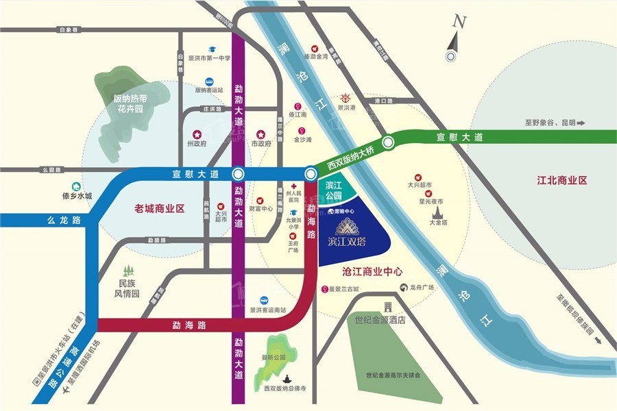 浩宇滨江双塔位置图