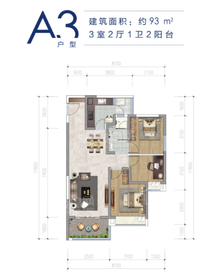 A3-93㎡户型