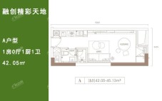 A户型 1房0厅1厨1卫 建面约42.05㎡