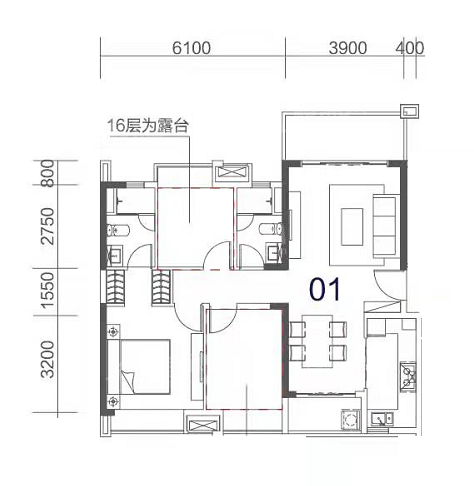 鼎湖桃李园二期户型图101㎡322