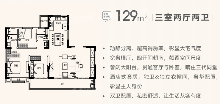 泰州大华锦绣四季4室2厅3卫户型图-泰州楼盘网