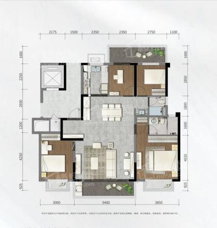 万科翡翠中央珈蓝143㎡四房户型