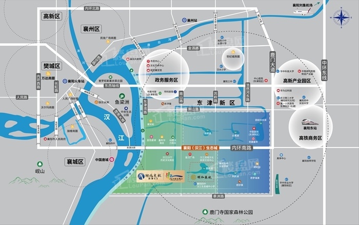 汉江（襄阳）生态城——湖北交投颐和春晓位置图