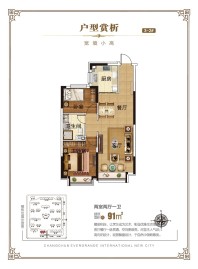 3号地块91平米户型图