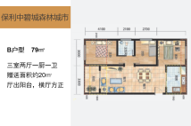 B户型 3房2厅1厨1卫 79㎡