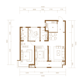 D户型建面约121㎡