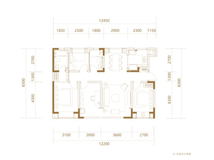 E户型建面约121㎡