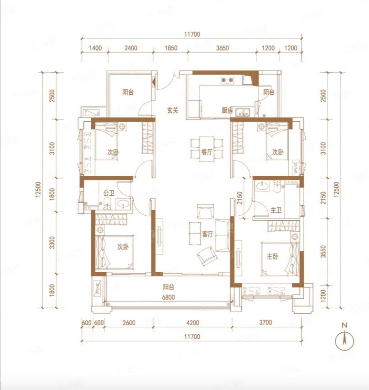 惠州中洲天御5室2厅2卫户型图-惠州楼盘网