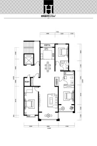 H户型建面约170㎡