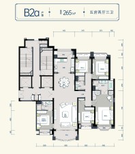 户型图265㎡五室两厅三卫A