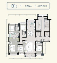 户型图287㎡五室两厅四卫