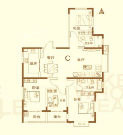 C户型建面约165.45㎡