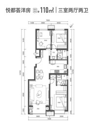 四期洋房-110㎡三室两厅两卫