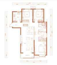 C2户型建面约134㎡