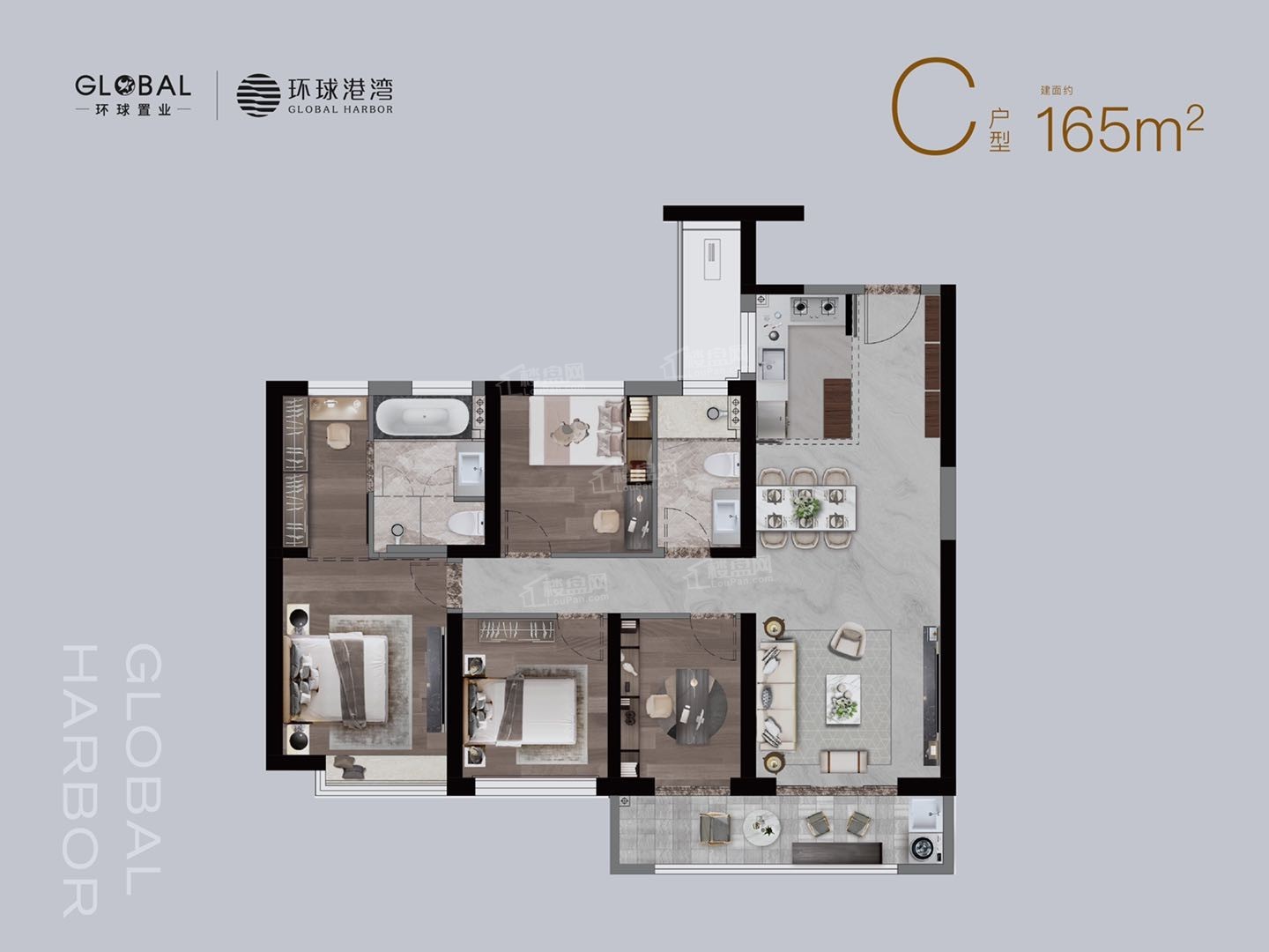 常州环球港湾4室2厅2卫户型图-常州楼盘网