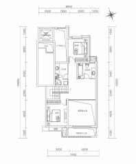 B户型下叠建面约180㎡